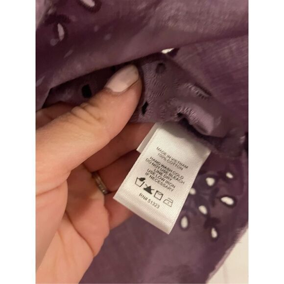 1. State purple eyelet ruffle sleeveless top size xs - Picture 3 of 9